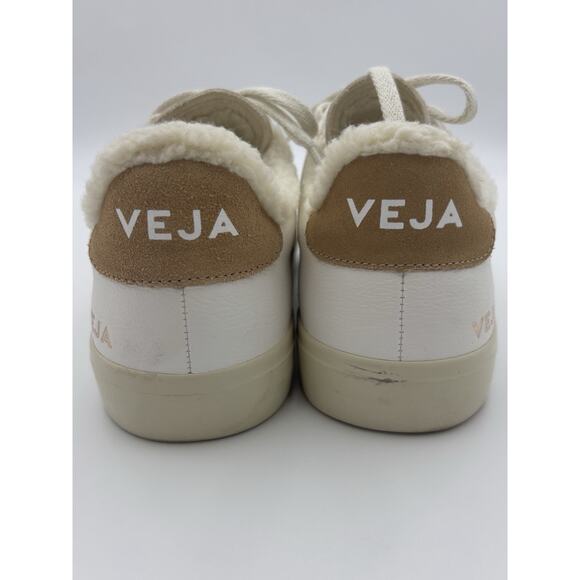 Veja Campo Winter Sneakers Shearling Lined White Leather Tan Suede Size 11 main image 6